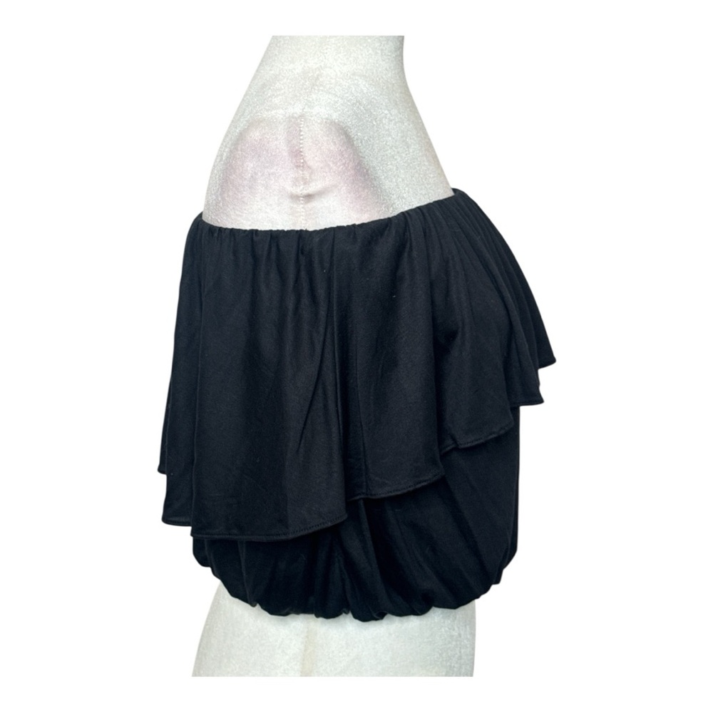 NWT Anthropologie Tiered Strapless Flounce Bubble Tube Top Women’s Black Size M - Picture 8 of 14